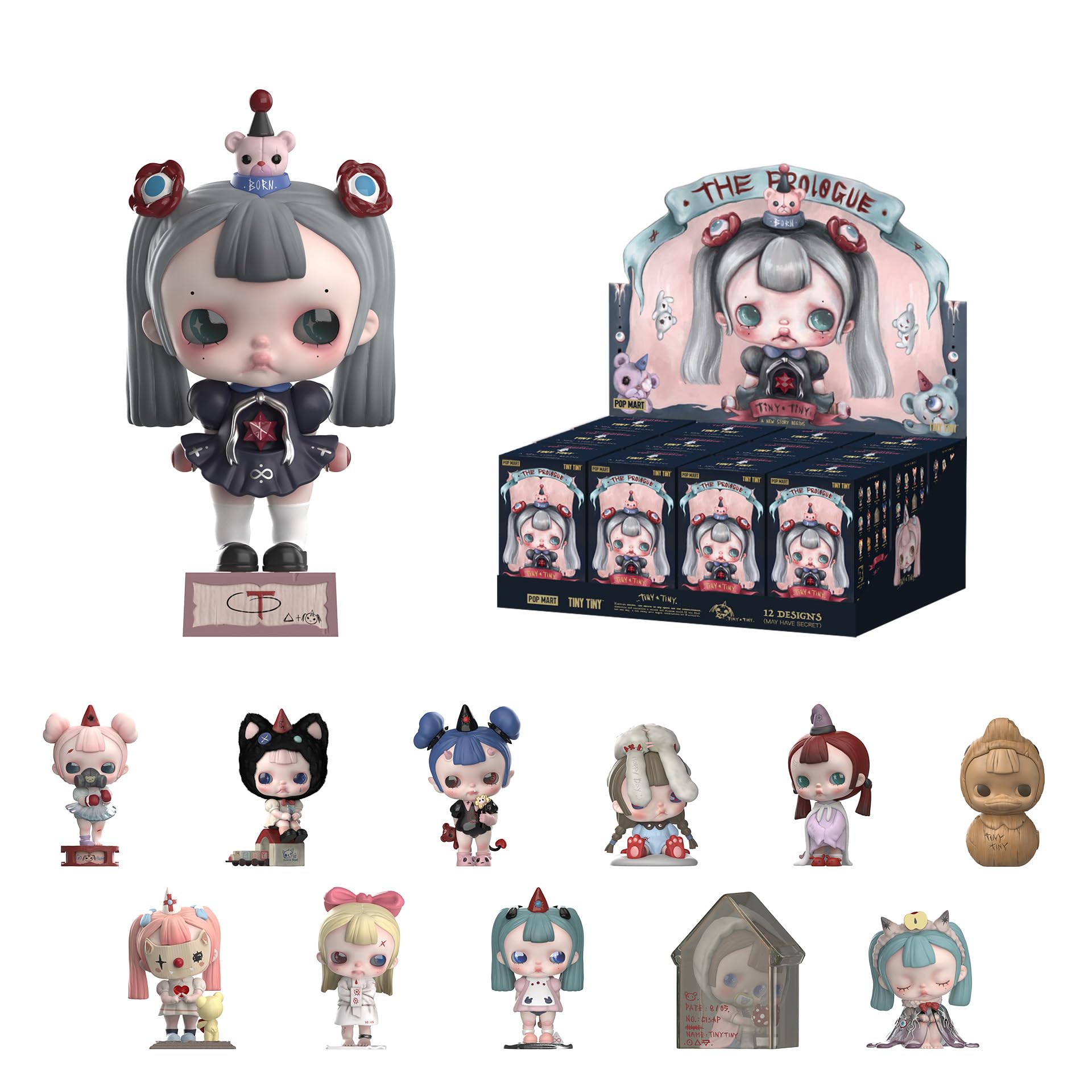 POP MART TINYTINY-Prologue Series Figures Blind Box Figures, Random Design Action Figures Collectible Toys Home Decorations, Holiday Birthday Gifts for Girls and Boys, Single Box: Tinytiny-prologue Series Figures Whole Set