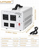 Vista 7 de LVYUAN Transformador de voltaje de 2500 W, convertidor de potencia elevador de 110 V a 220 V, reductor de 220 V a 110 V, 110/120 voltios - 220/240