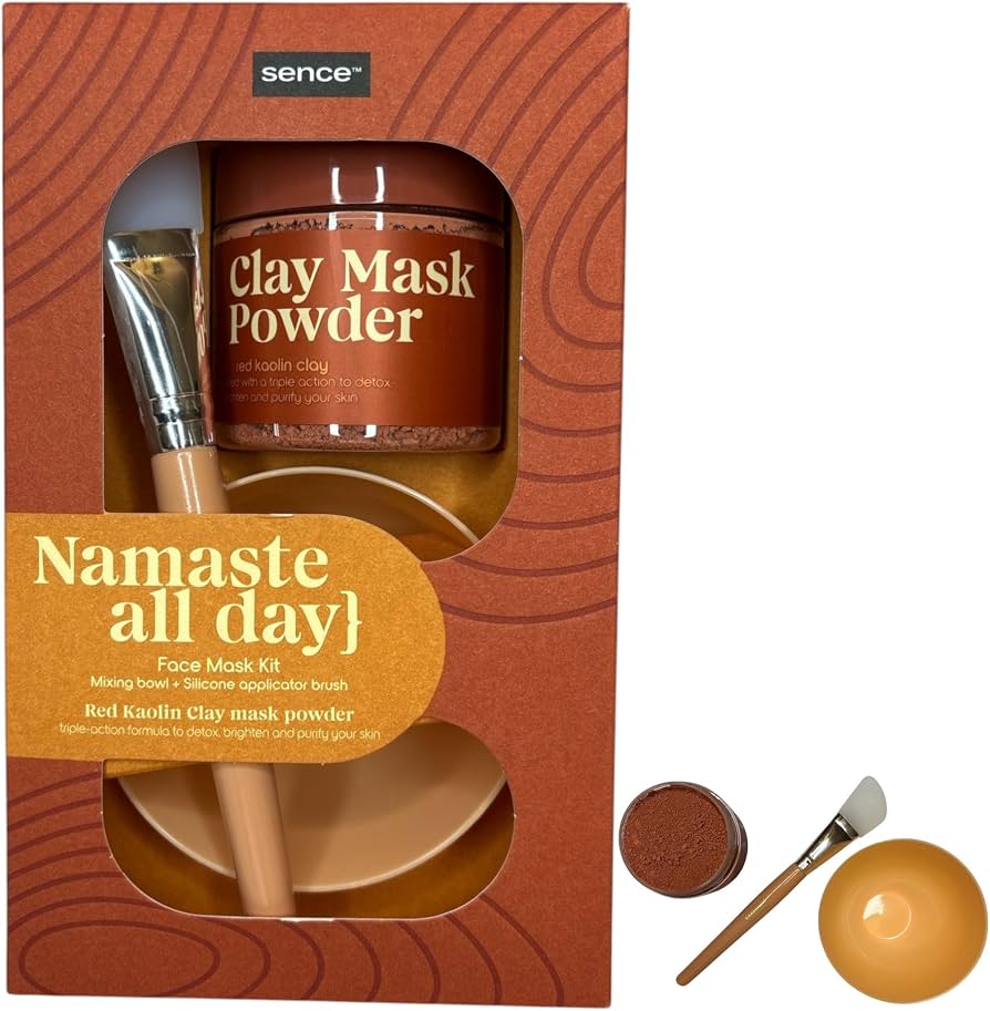 Namaste All Day - Kit de Mascarilla Facial de Arcilla Roja Vegano