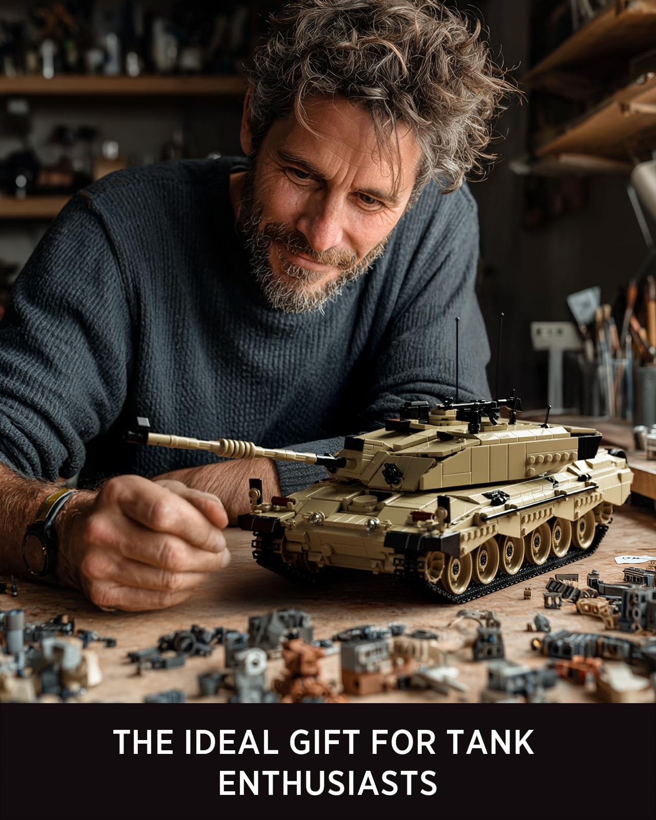Nifeliz Challenger 2 Carro Armato da Combattimento Kit di Costruzione, Militare modello da collezione per adulti, Regalo per gli appassionati di militari Uomo e Donna (1761 pezzi, NF10344)