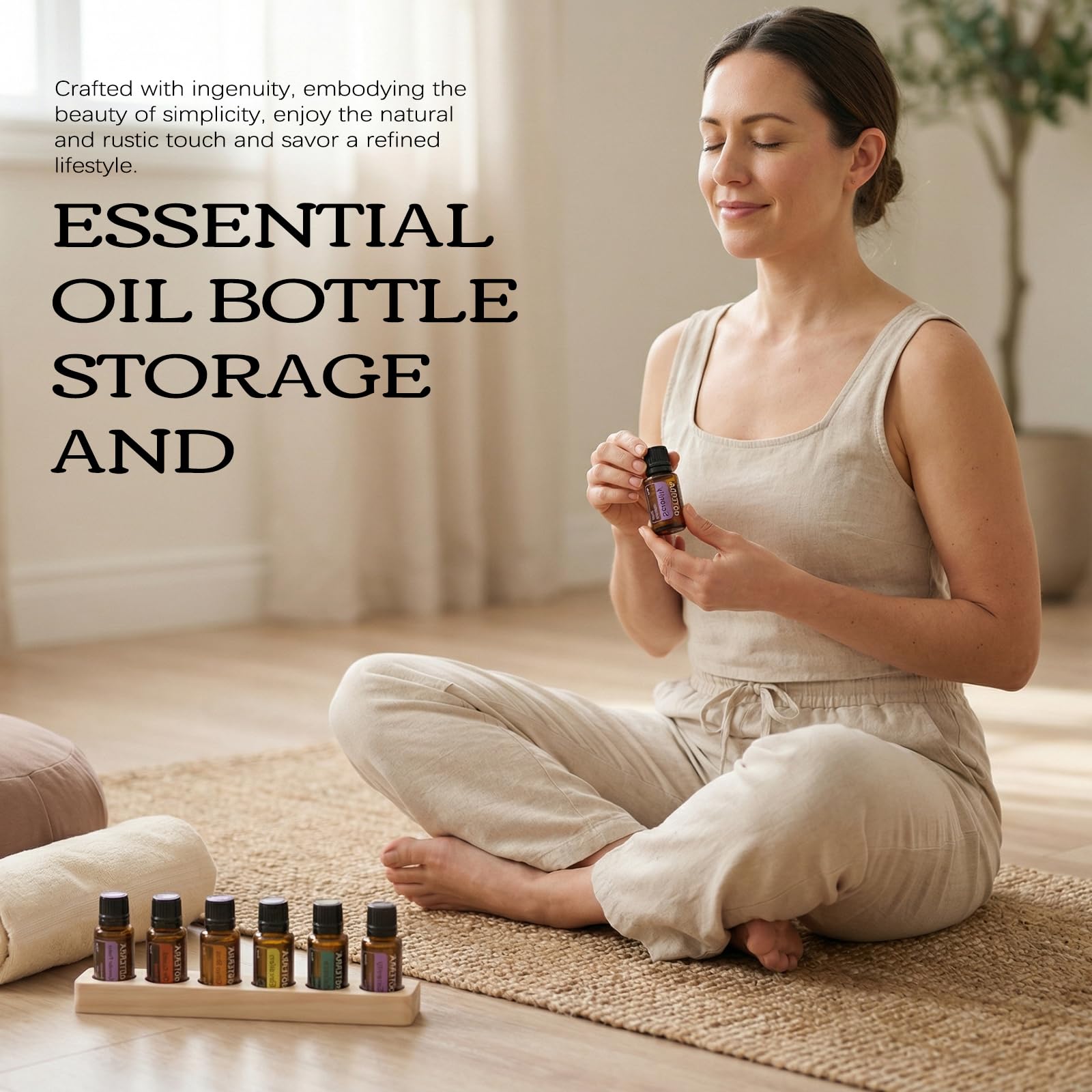 Songlela Espositore per Olio Essenziale, 30 Bottiglia Display Stand in Legno per Esposizione di Oli Essenziali, Smalto di Unghie Rastrelliera Supporto per Rossetto Organizzatore di Stoccaggio #4