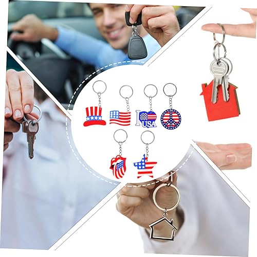 Miniatura 5 de CORHAD Bandera de Estados Unidos, 12 piezas, llavero para bolso, cartera, llavero, cartera, llavero, bolso, recuerdos, bandera de gel de sílice,