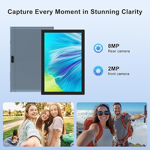 Miniatura 9 de YQSAVIOR Tablet Android 12 de 10 pulgadas, tableta 2 en 1 con teclado, 4 GB+64 GB Tablet PC, Quad Core, pantalla HD 1280 * 800, cámara dual, Wi-Fi,