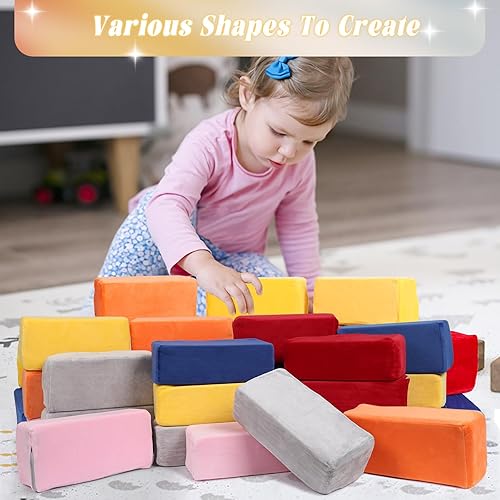 Miniatura 6 de Bloques de construcción de espuma para niños, paquete de 24 bloques de espuma suave para niños pequeños, juego de juguetes de bloques de Paquete