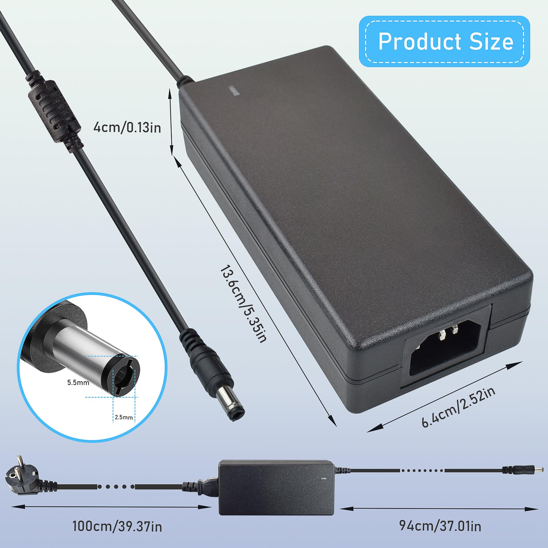 5V 10A Alimentatore, 50W Adattatore DC 5V ad Alta Corrente, Alimentatore Universale per Strisce LED, Monitor LCD, Stampante 3D e Altri Dispositivi, Hub di Ricarica Multi-Dispositivo