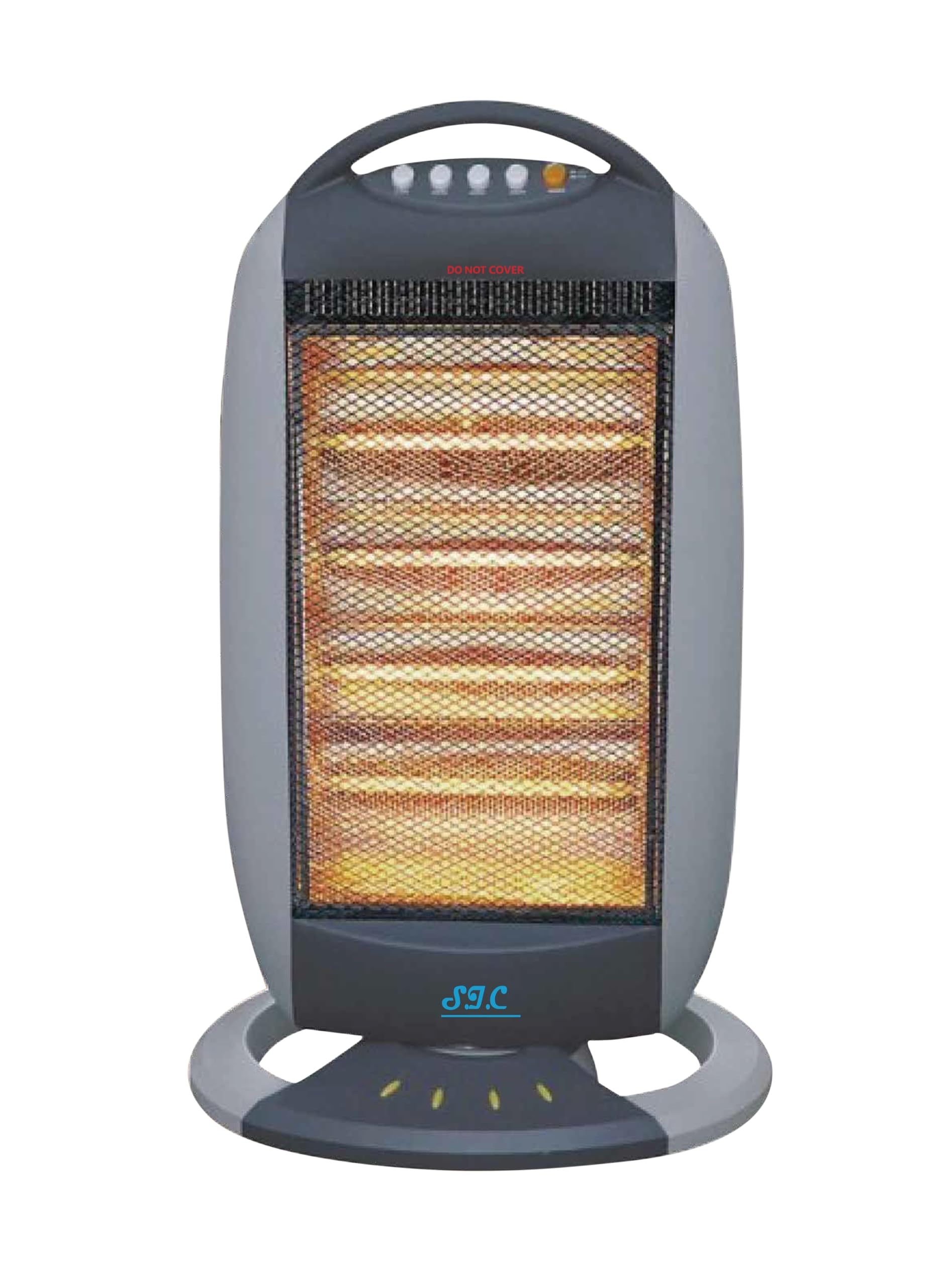 Stufa elettrica portatile,Stufa Alogena Oscillante, 4 Livelli di Potenza Silenziosa Oscillazione Alloggiamento Freddo Touch Sistema Antiribaltamento,Protezione termica (1600W)