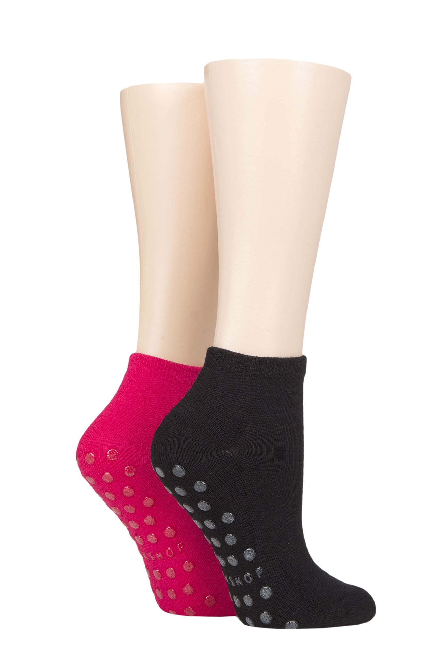 SockShopLazy Panda Men’s and Ladies’ Bamboo Cushioned Slipper Socks, Soft and Breathable Low Cut Home Socks with Grip Sole, Assorted Colours Sizes 4-8 and 7-11 Unisex, Pack of 2