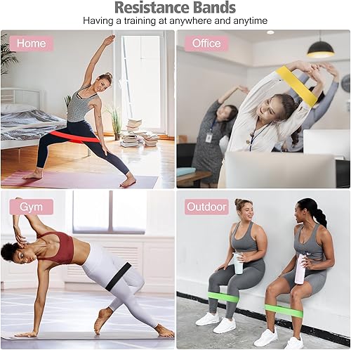 Miniatura 6 de Bandas de ejercicio de resistencia, bandas de ejercicio para fitness en casa, estiramientos, entrenamiento de fuerza, yoga, pilates, entrenamiento