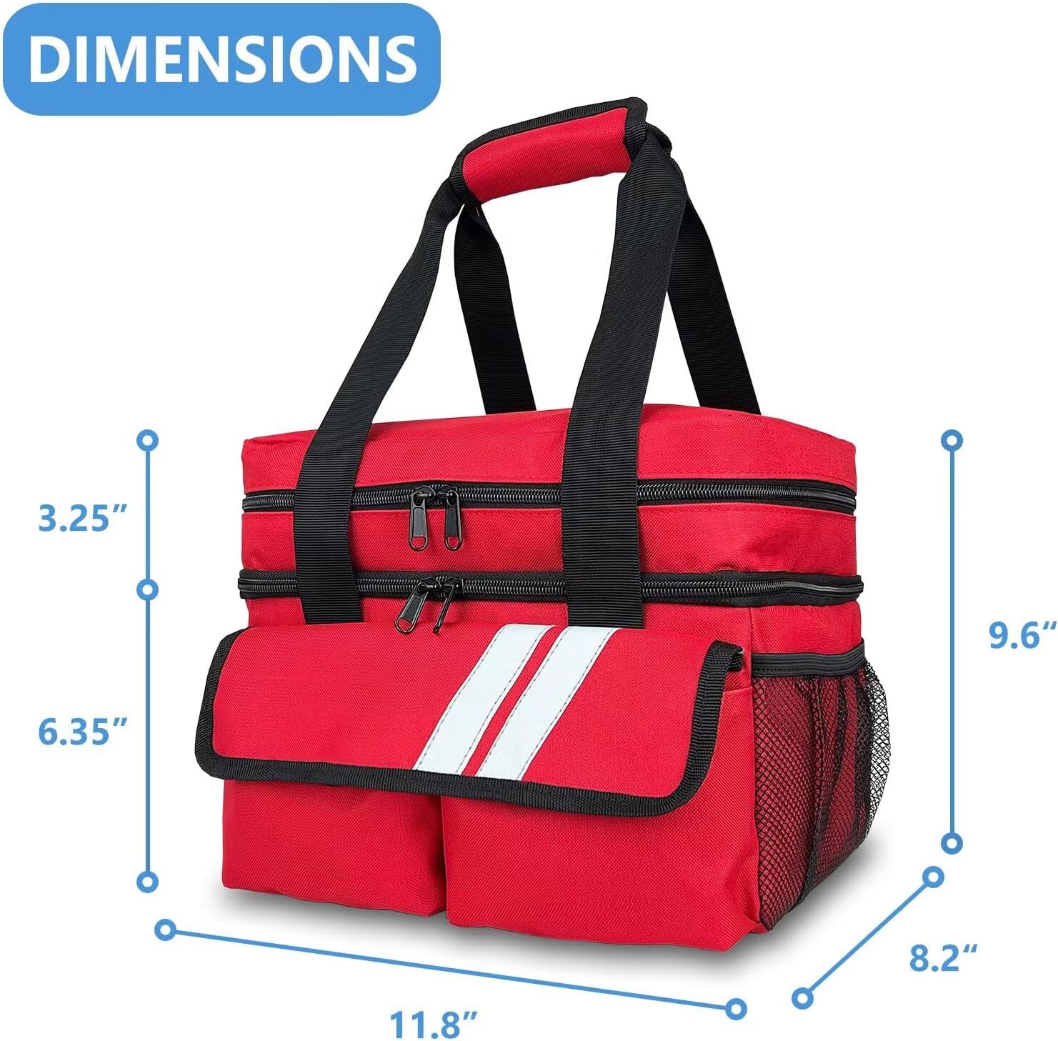 Double Layers Medicine Organizer Storage Bag with Dividers, First Aid Bag with Medic First Aid Badge, Medical Bag for Medical Supplies & Equipment