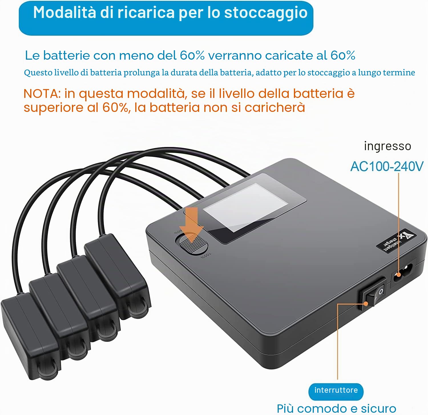 Caricatore multiplo per DJI Mini 5 / Mini 4/3 Pro, caricabatterie rapido hub ricarica batteria Dock Station accessori per drone batterie controller telefono tablet,Display LCD