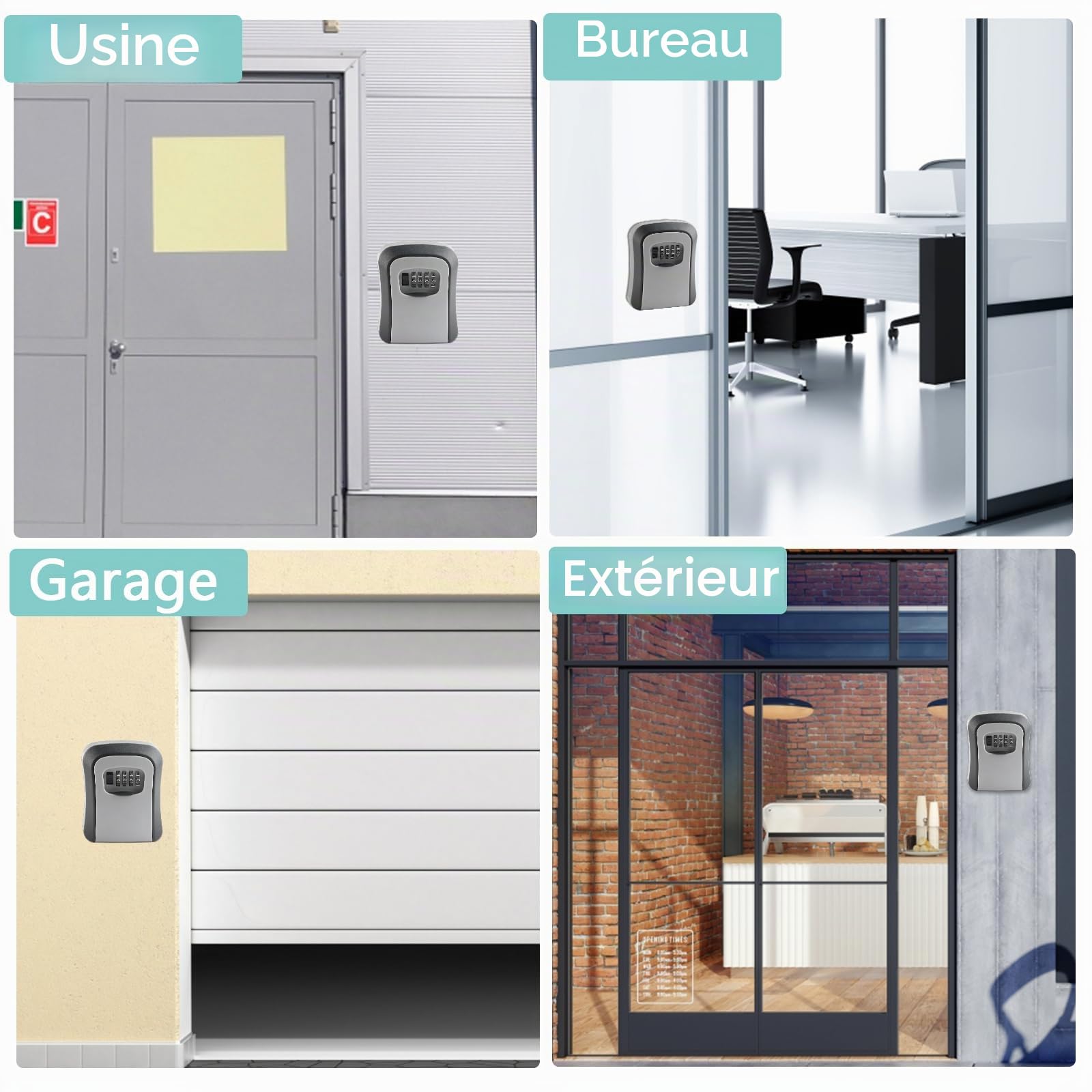 Boite a Clef Securisee, Boite a Clefs Murale de avec Code à 4 Chiffres, Boite a Clefs Sécurisée Exterieur,Boîte à Clés étanche et antirouille pour Appartements Bureaux Écoles Garages Entrepôts Maisons