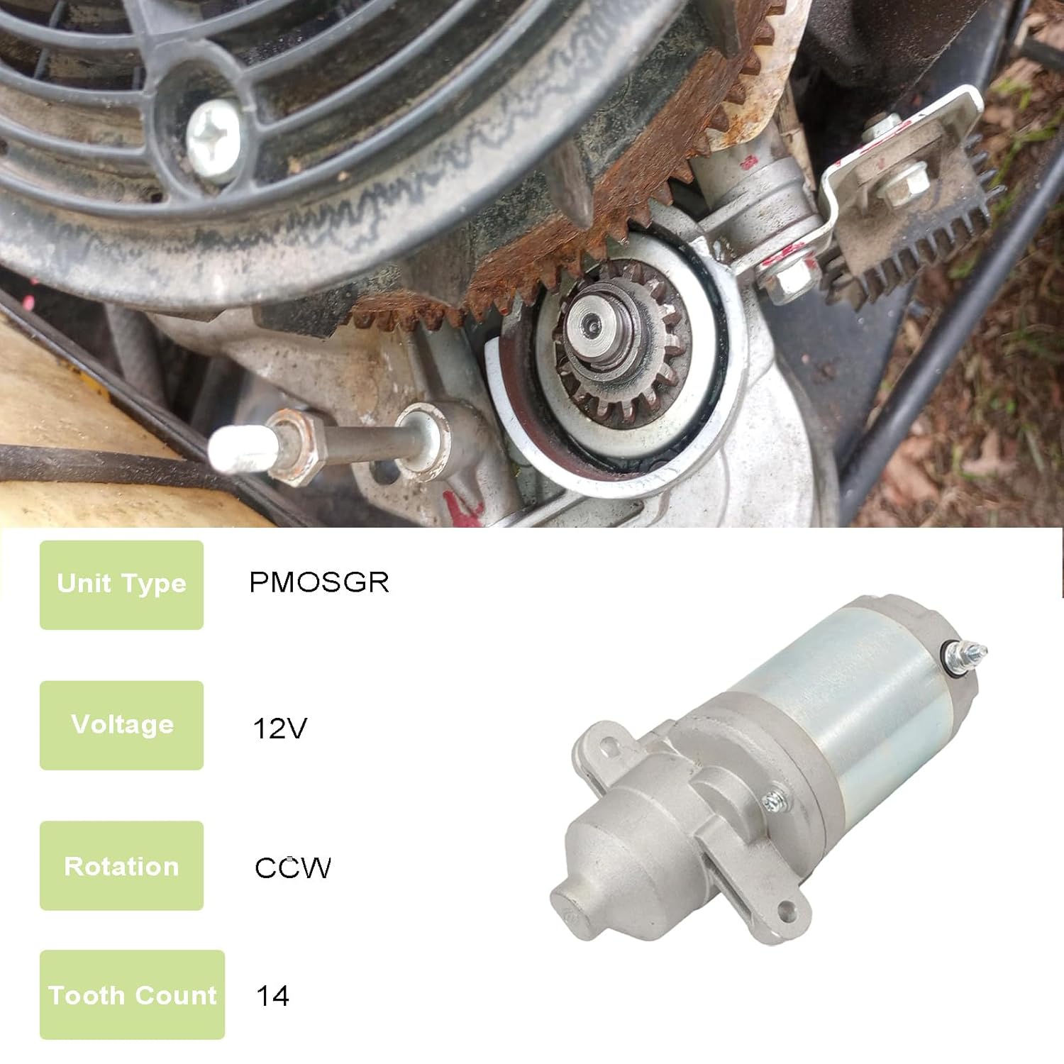 Electric Starter 12V 751-12207 951-12207 751P12207A, Compatible with AXO/CUB Cadet/MTD Yard Man Craftsman T1000 T1200 R1000 Troy BilIt, Engine 4P90M0 Riding Mower Starter