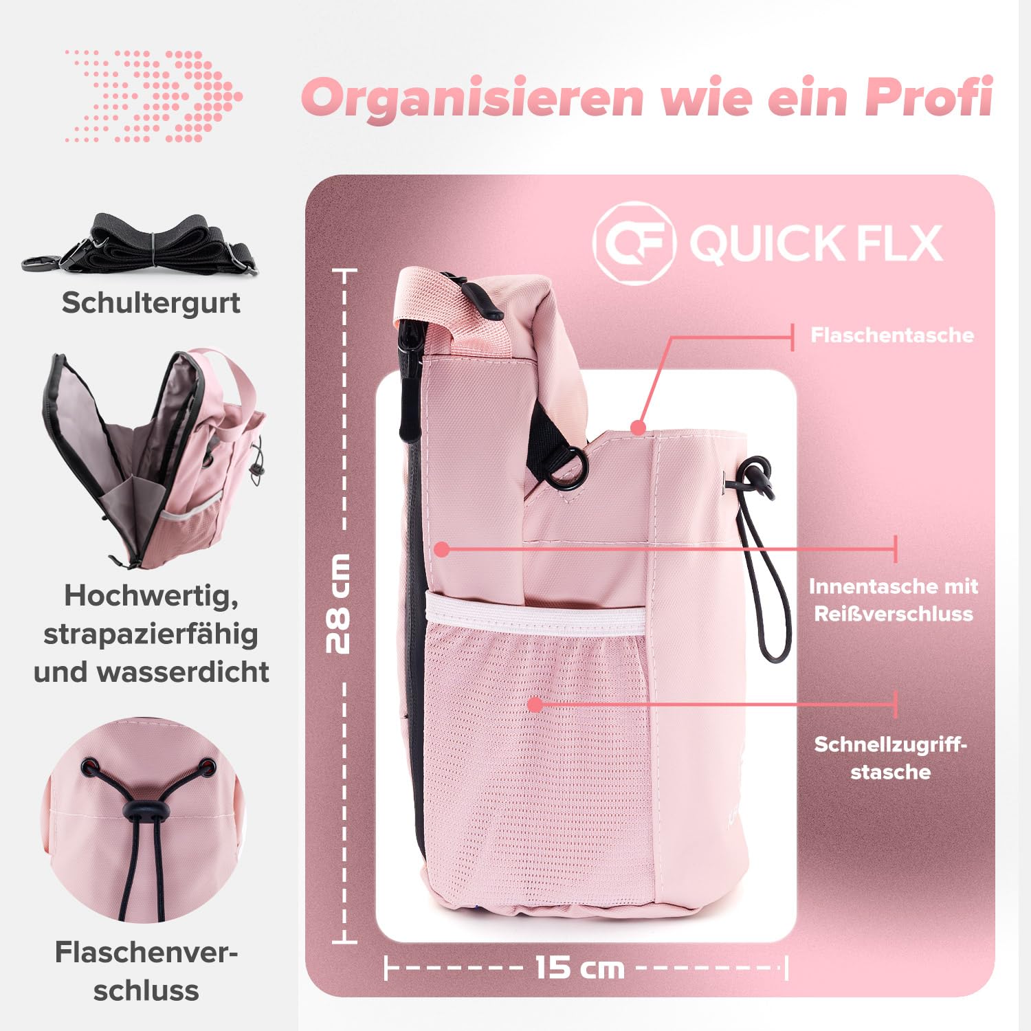 Magnetische Sling Bag Sporttasche | Kompakte Gym Tasche mit Flaschenhalter & Magnet-Befestigung | wasserdichte Umhängetasche für Fußball Training & Fitness | Unisex Crossbody Bag