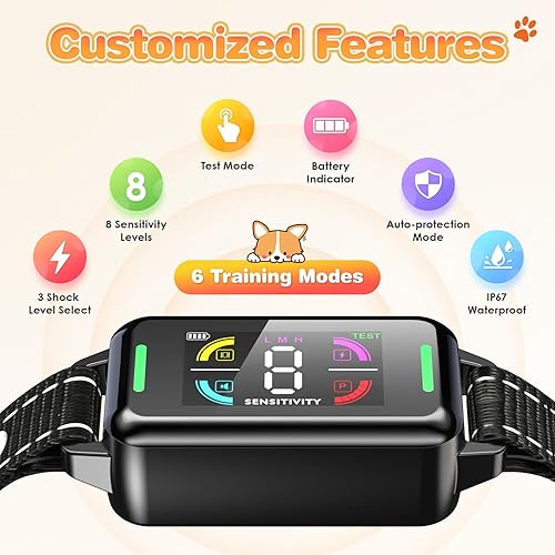 Miniatura 2 de Svtrat - Collar antiladridos para perros grandes, medianos y pequeños, collar inteligente recargable antiladridos con vibración de pitido, collares