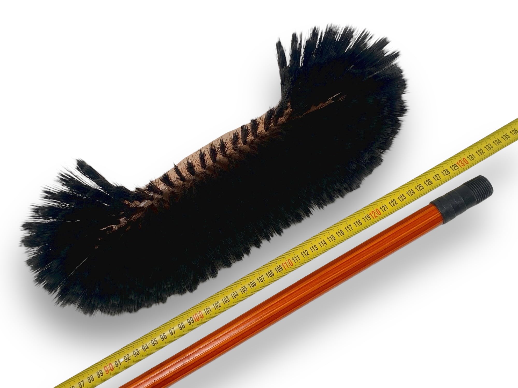 Balai Demi tête Haute qualité | Sortie 60 mm | Bois Vernis | Fibres Pet synthétique Noires |Manche Bois Vernis Teinte Cannelle | Gamme KAROP'S | Longueur 30 cm | Kibros VC120135M2