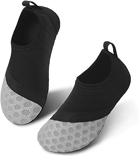 JIASUQI Beach Swimming Water Shoes for Kids Boys Girls Black Grey US 4-4.5 M Big Kid