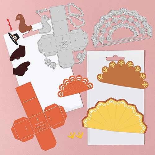 Miniatura 5 de GLOBLELAND Caja de pavo en relieve 3D, plantilla de regalo de Acción de Gracias, troqueles para álbumes de recortes, tarjeta de bricolaje,