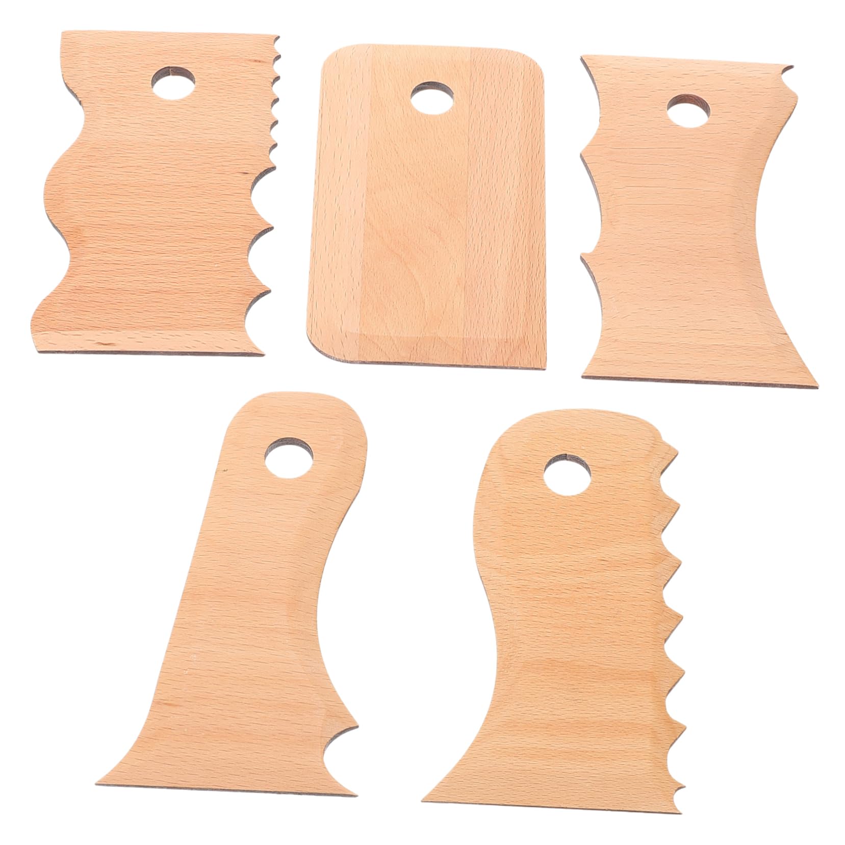 Holibanna Conjunto De Herramientas De Cerámica Kit De Talla De Cerámica Esculpiendo Cortador Manual De Bricolaje Herramienta De Estatuilla De Cerámica Madera Beige 5 Piezas X 4