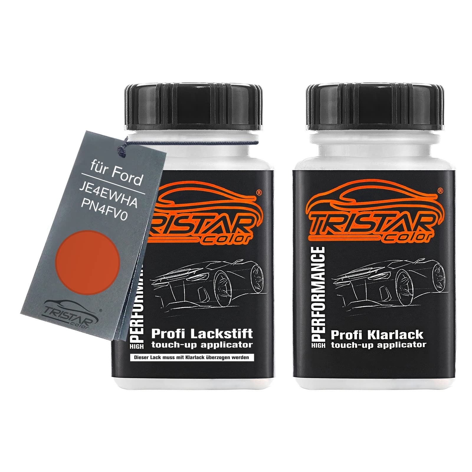 Tristarcolor Orange Glow Perl X. Car Paint Touch-Up Pen Set For Ford Je4ewha / Pn4fv0 Base Coat Clear Coat 50Ml Each