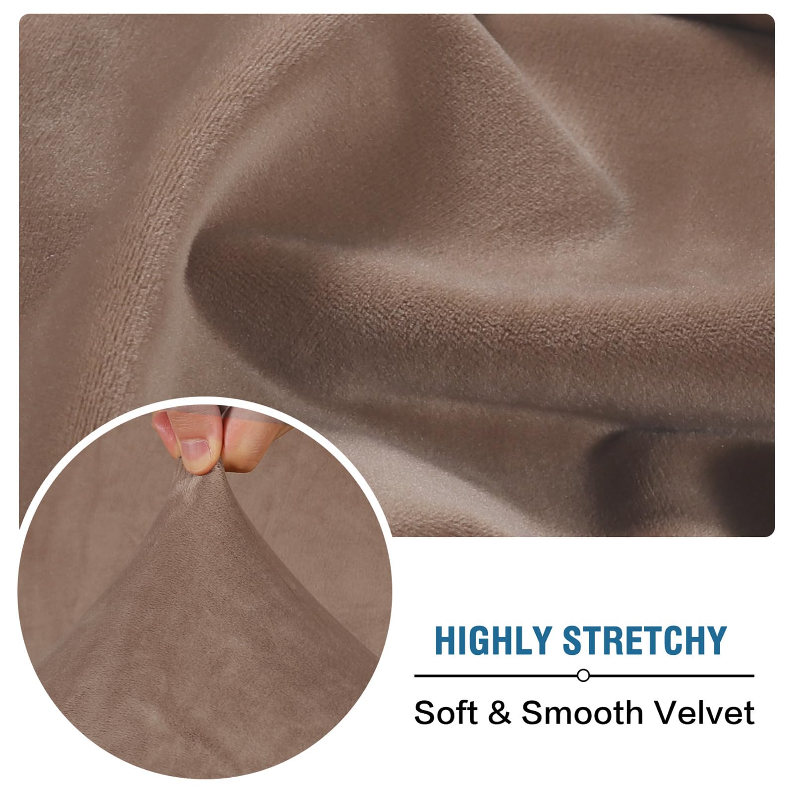 BXFUL Stretch Velvet Sofa Seat Cushion Cover, Removable Sofa Couch Covers with Elastic Bottom - Image 4