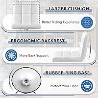 Vista 5 de Homall Taburetes de bar modernos de cuero PU ajustables giratorios, taburete de bar hidráulico sin brazos para mostrador de cocina, altura extra