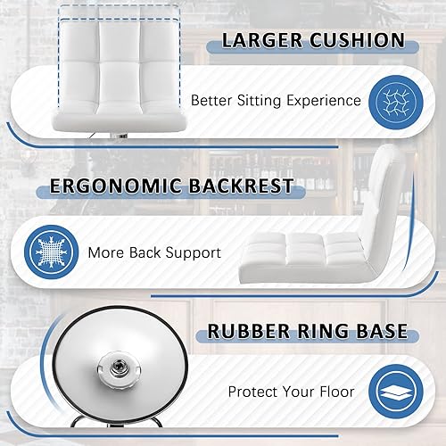 Vista 66 de Homall - Taburetes de bar de cuero sintético, con altura ajustable, giratorios, hidráulicos sin brazos, taburete de bar y cocina cuadrado de altura