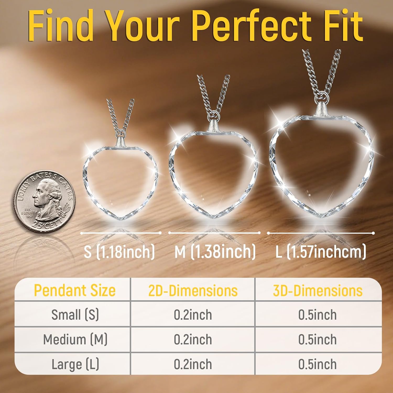 Custom Photo Necklace with Picture Inside, Personalized 3D Crystal Picture Necklace Engraved Heart Pendant Memorial Gifts for Women Girlfriend on Birthday Valentines Day - Image 5