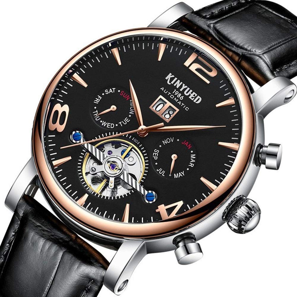 Montre automatique LULI montre mécanique homme cuir cadran creux lisible