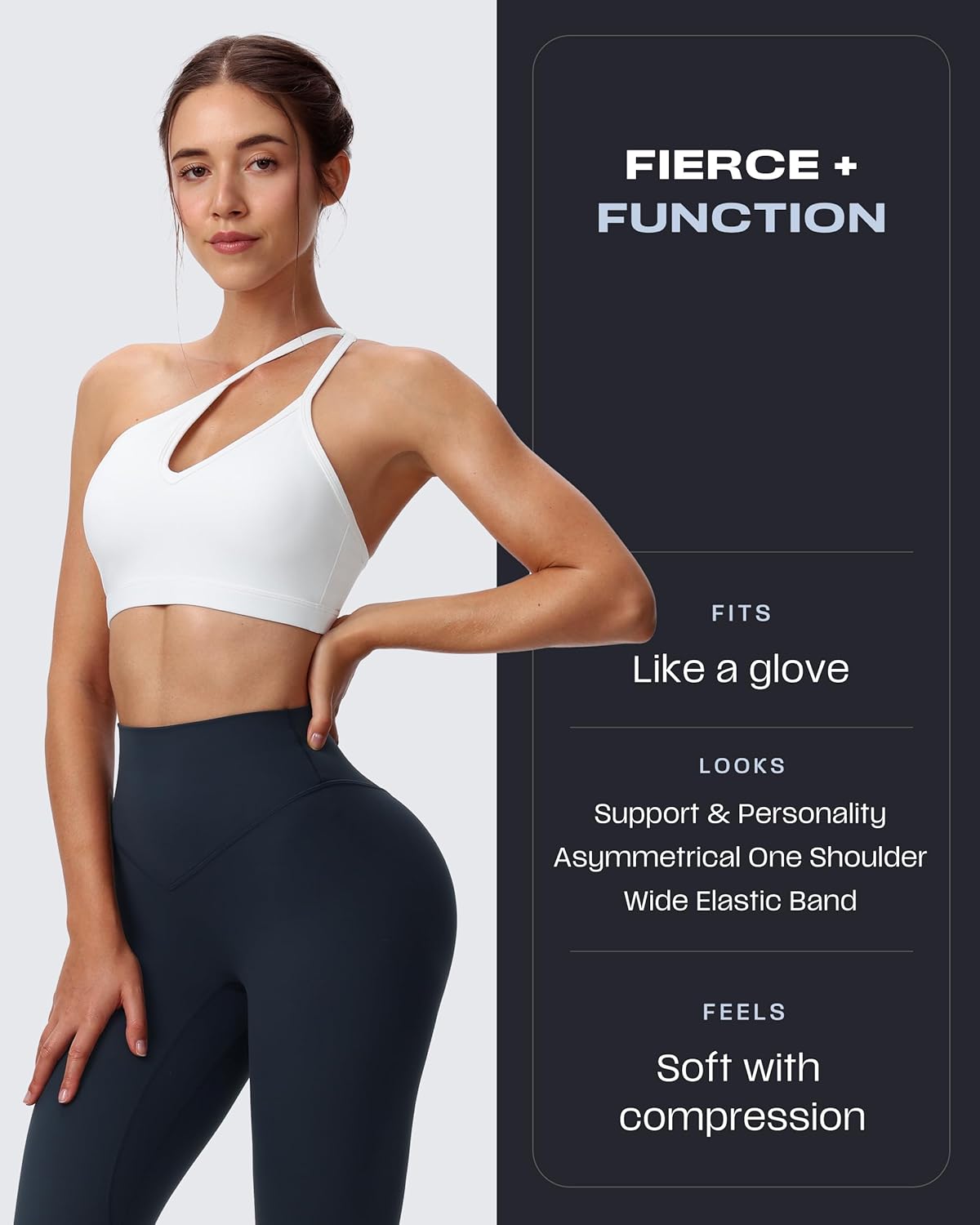 Aoxjox Women's Workout Sports Bras One Shoulder Caley Asymmetrical Bra Fitness Exercise Gym Yoga Crop Tank Top - Image 5