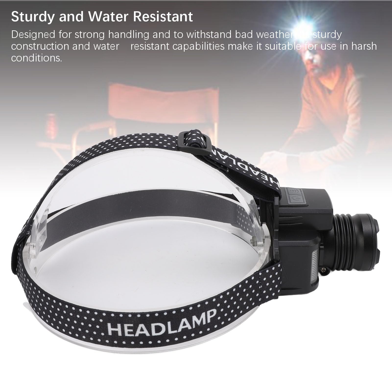 Lampada frontale ricaricabile a LED, 30 W di tipo C, torcia frontale a LED con sensore intelligente, per adulti, escursionismo, campeggio