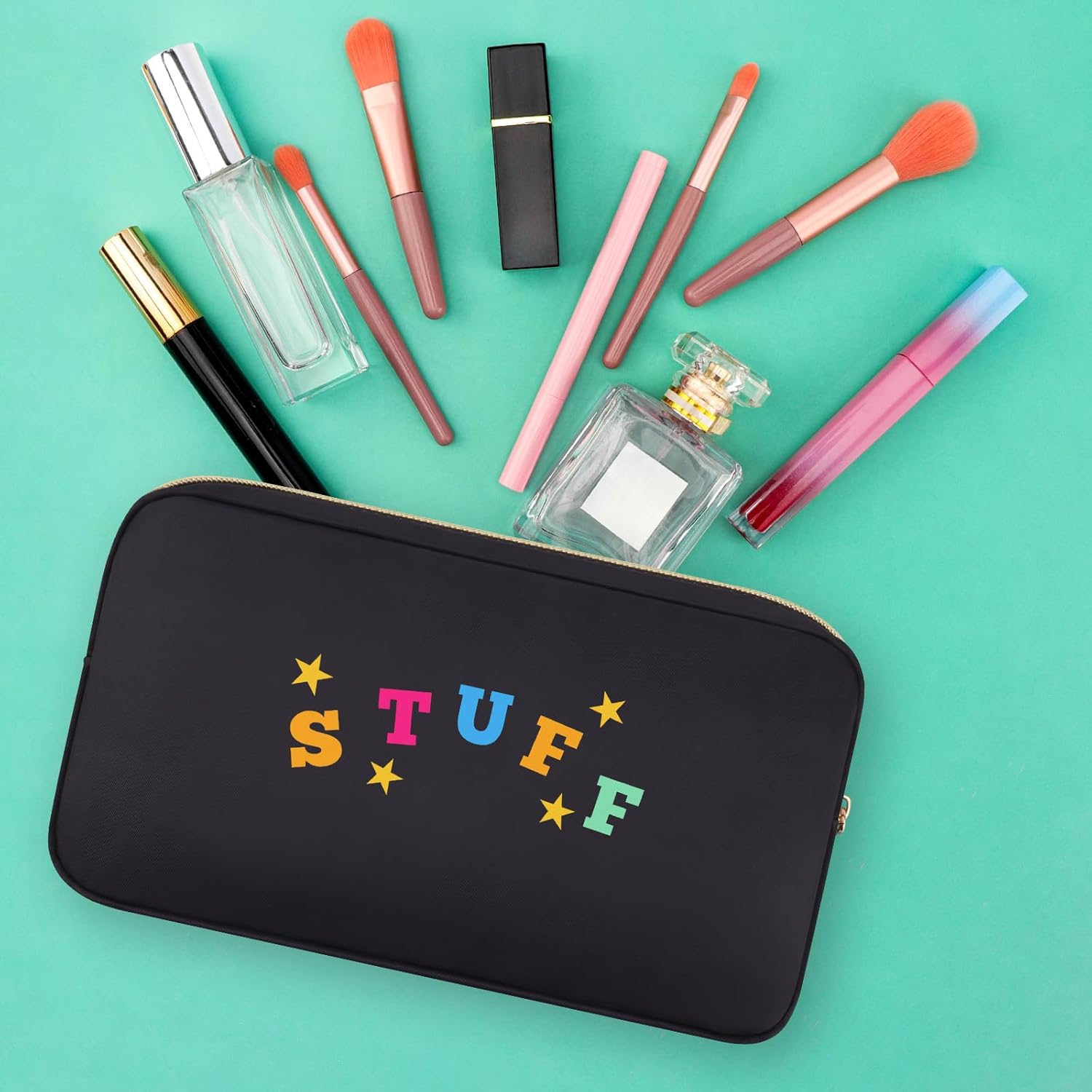 Funny Gifts for Women Letter Makeup Bag for Women Friendship Gifts for Women Cosmetic Bags Birthday Gifts for Women Sister Daughter Best Friend Bestie Toiletry Bag Zipper Pouch - Image 3