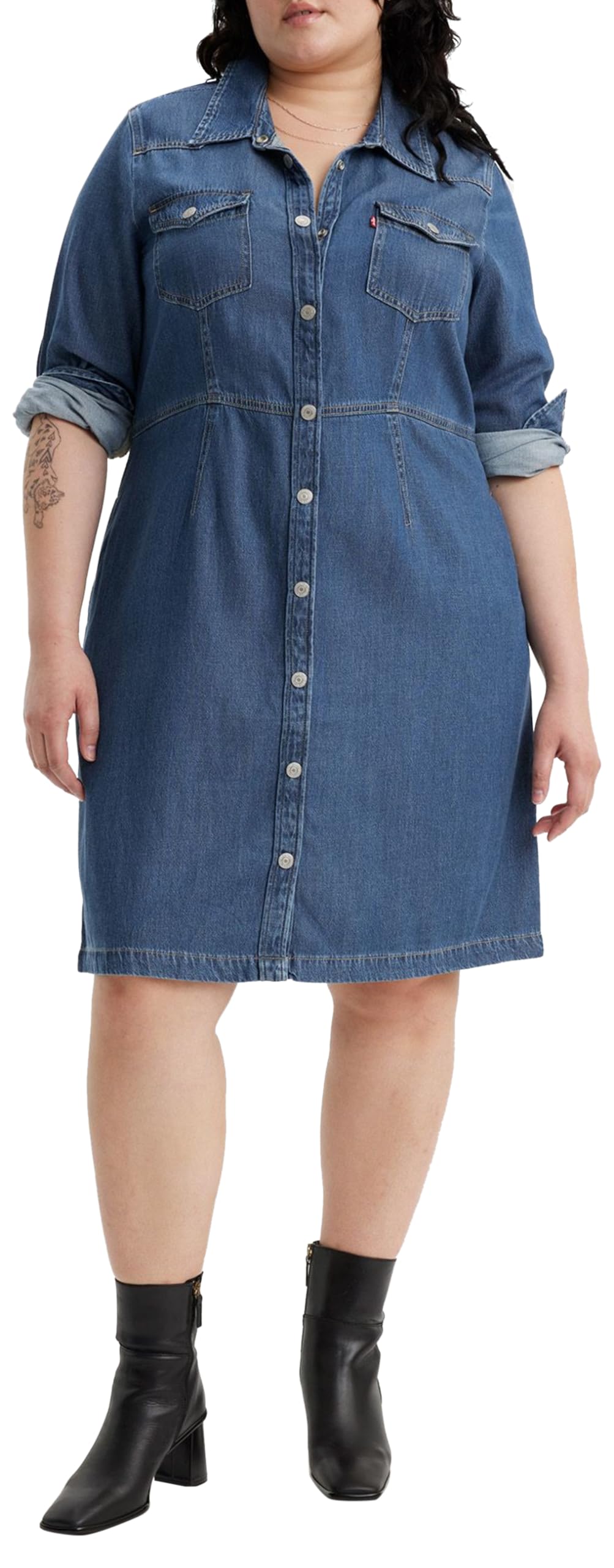 white christmas dresses I Love Country Denim Mini Dress main image 1