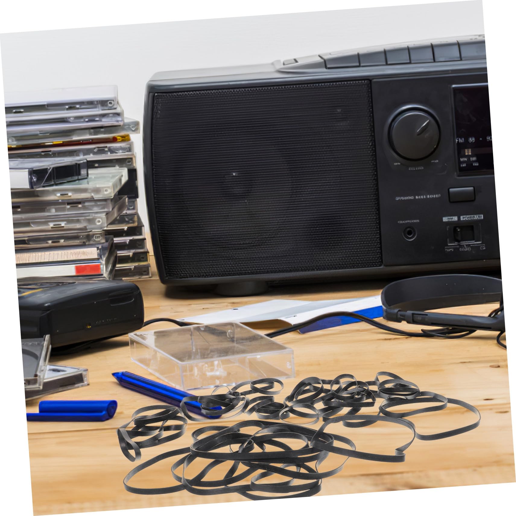 250 Pezzi Cinghie per Registratore Cassette Piatte Quadrate in Gomma Resistenti per Riparazione e Manutenzione Lettori Dvd e Videoregistratori