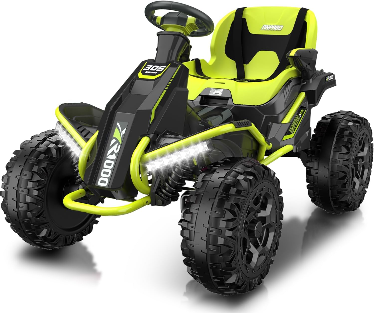 24V 4x4 Ride On Toys for Big Kids Aged 3-12 Green-4x200W Motors, 5MPH, Wide Adjustable Seat, Parent Remote, Metal Frame, Shock Absorber, for Off-Road Ride