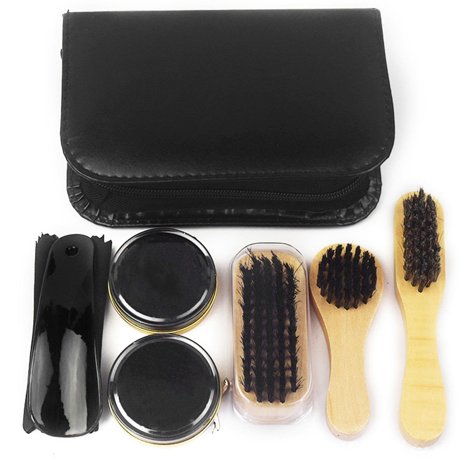 Lederpflege set Schuhputzset Schuhbürsten Schuhcreme Schuhanzieher Aufbewahrungstasche Multifunktion für Schuhpflege Lederwarenreparatur