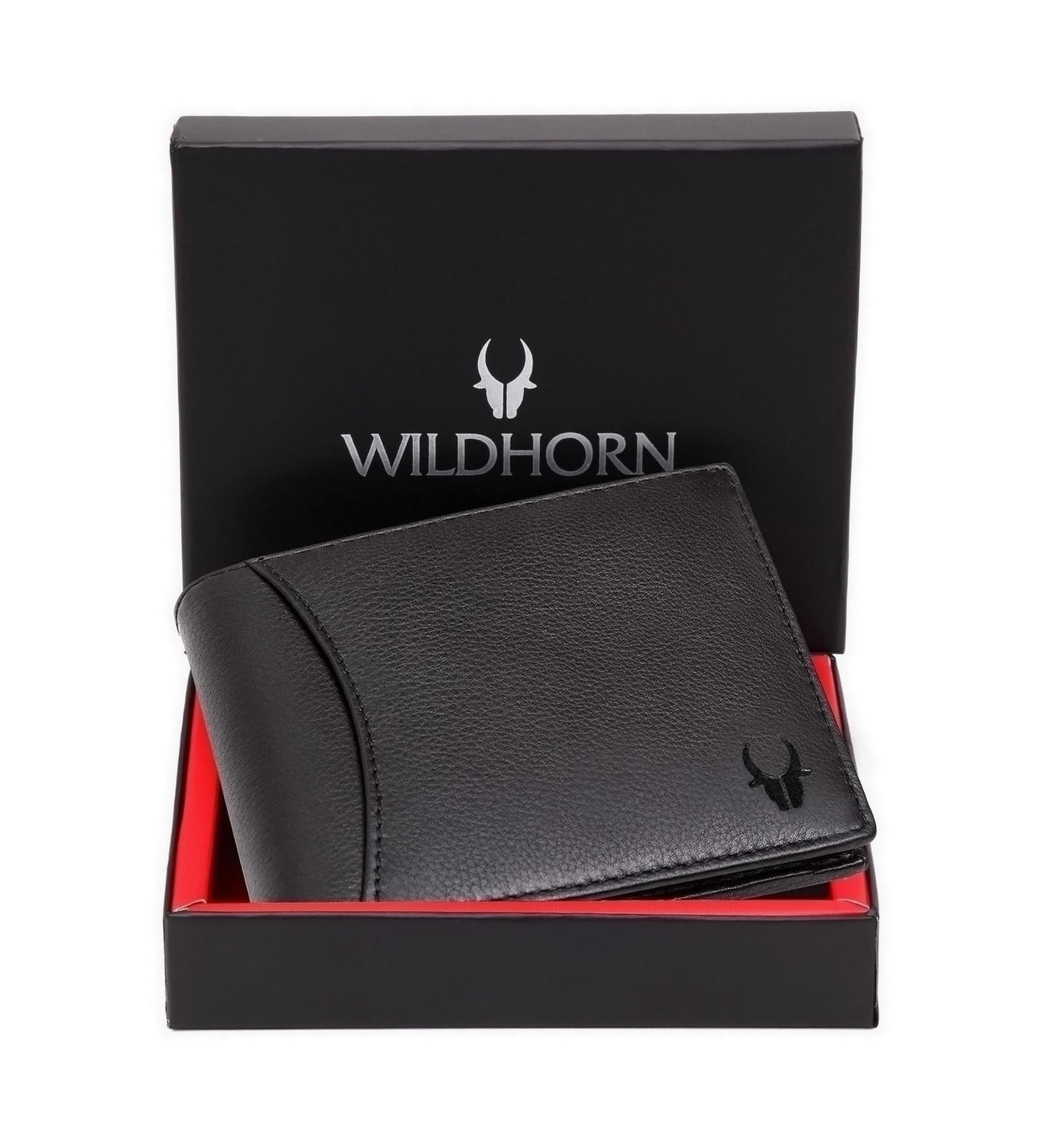 WildHornRFID Protected Leather Wallet for Men, Jade Black