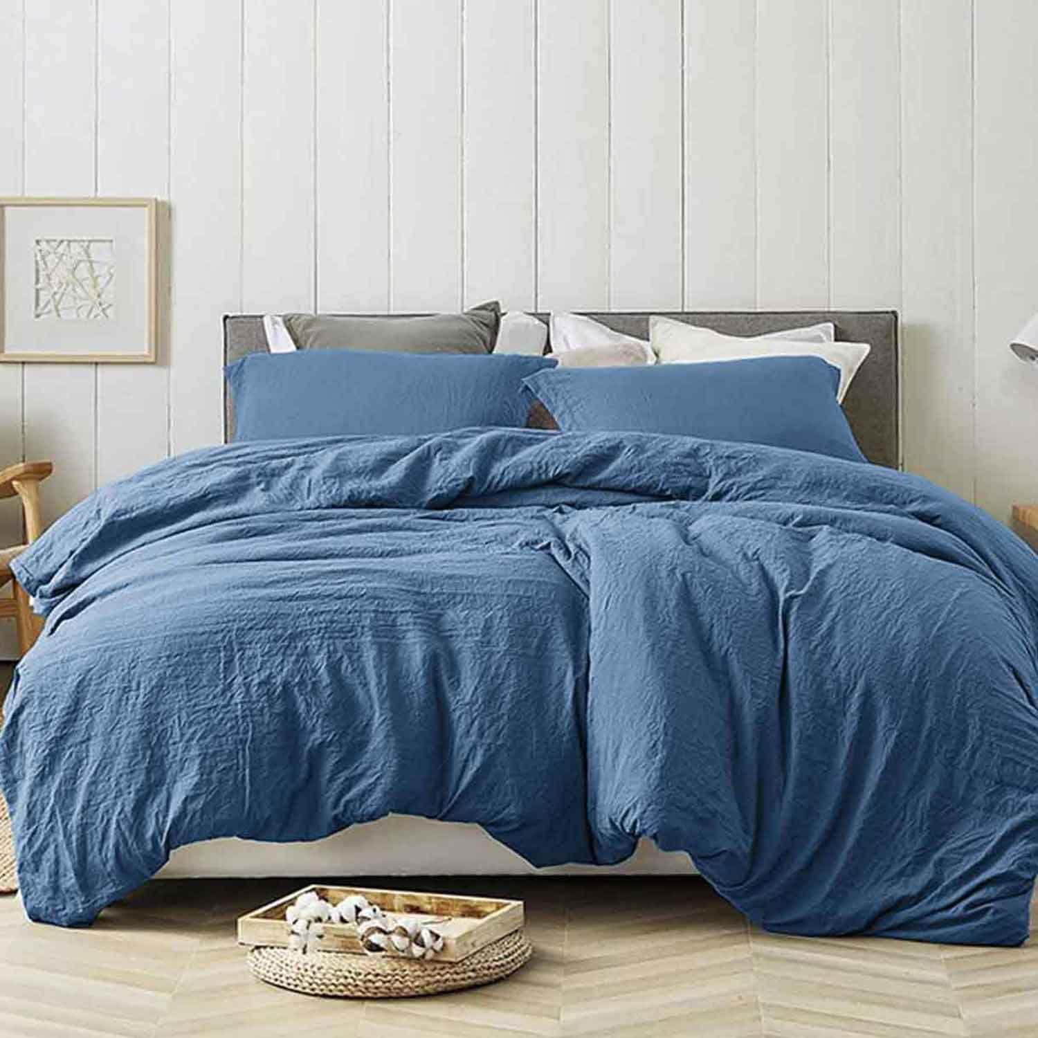 KimLuxz Blue Twin Size Comforter Set, 2 Piece Twin XL Soft