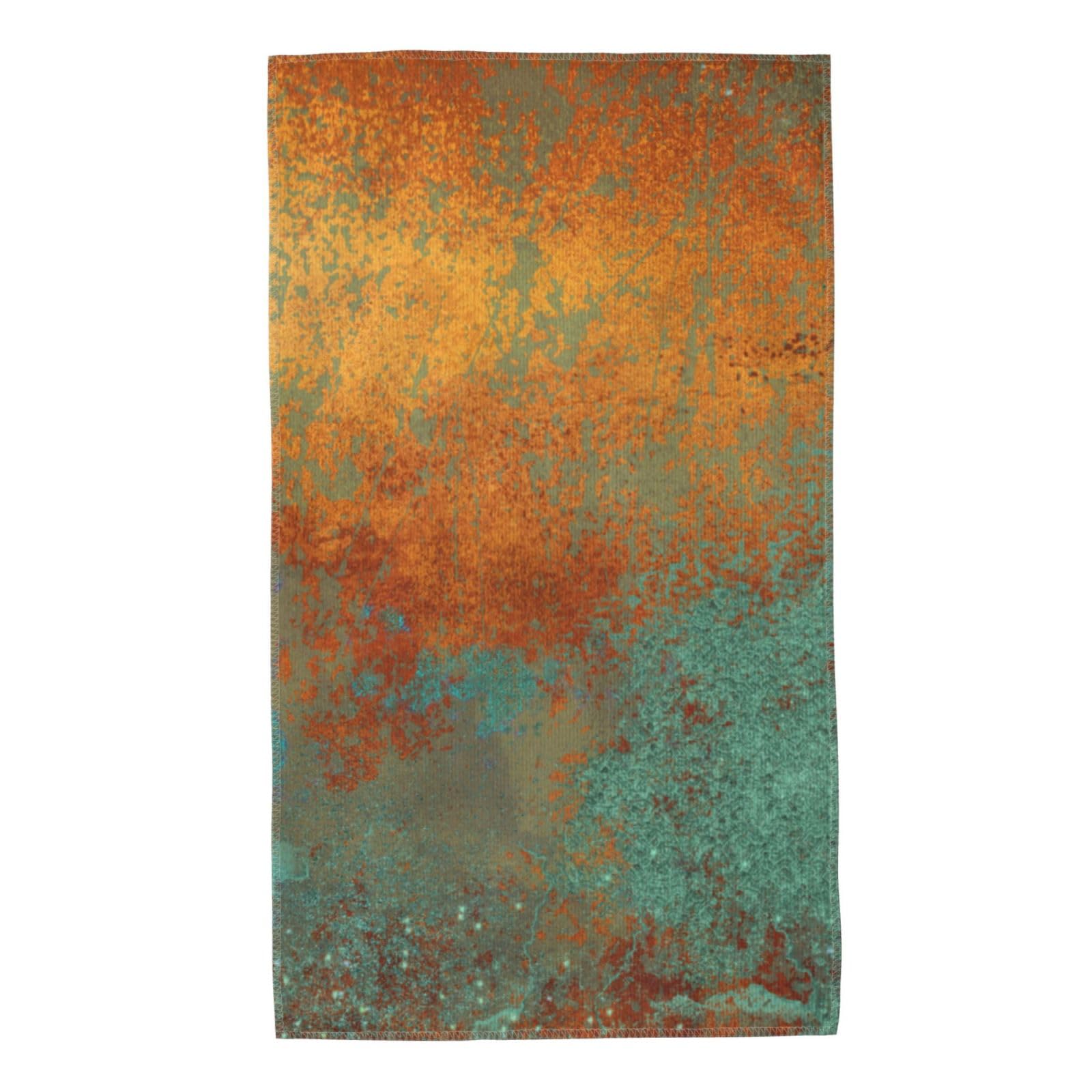 InOmak Trendy Rich Copper Patina Metallic，Durable Hotel Hand Towels Bathroom Travel Washcloth Face Towel 40 X 70 cm