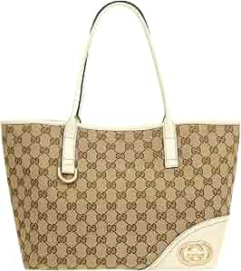 GUCCI グッチ トートバッグ GGキャンバス レザー A4　ベージュ GUCCI グッチ トートバッグ/ショッピングバッグ A4 GGキャンバス