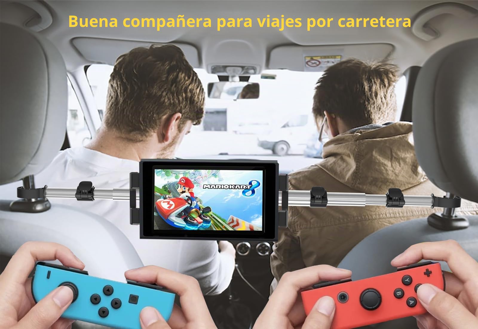 Soporte Reposacabezas Tablet Coche Central, Soporte Tablet Asiento Trasero con Brazo Telescópico de Aluminio para iPad Pro 9.7 10.5 12.9 Air Mini iPhone, 4-12.9" Tablets & Móvils