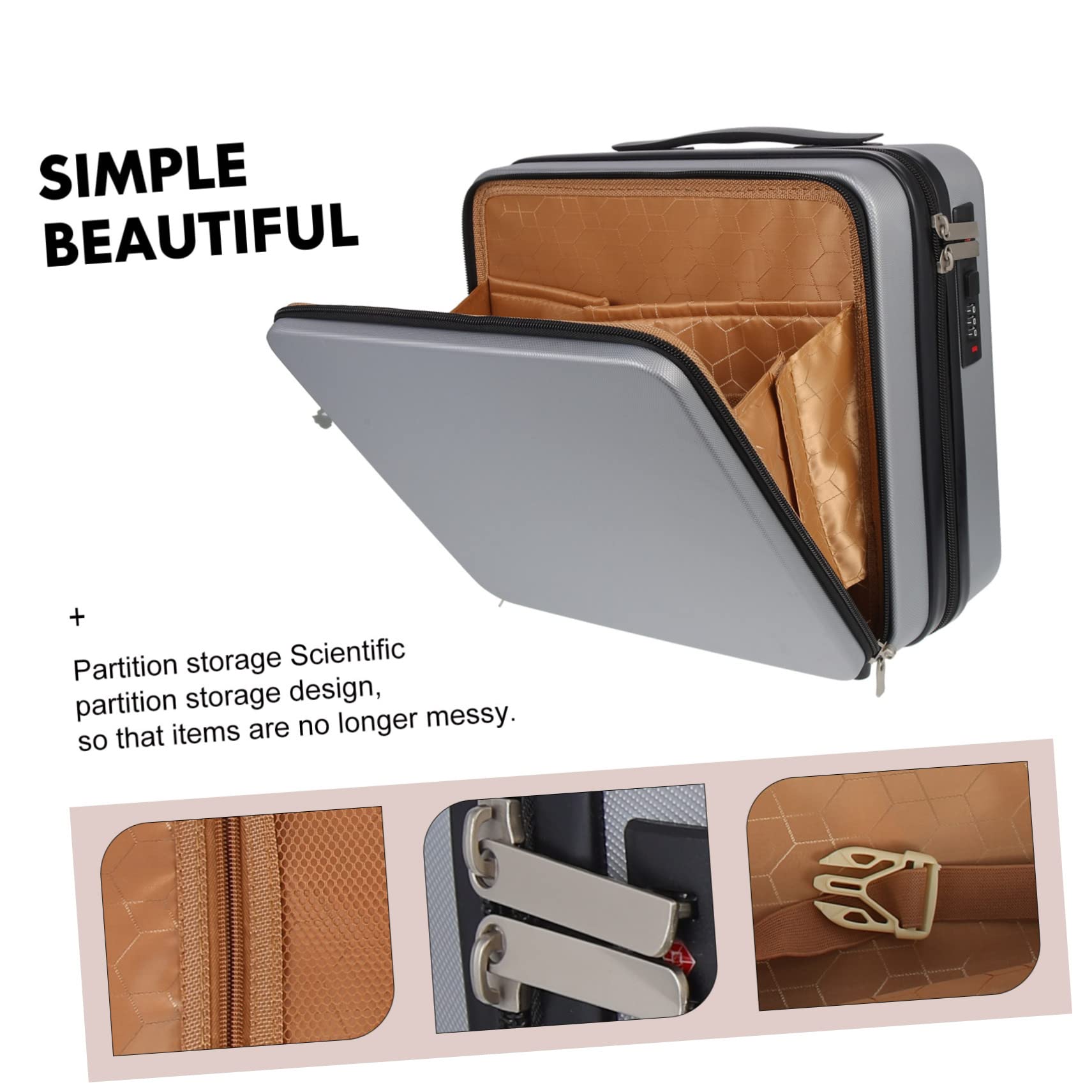 Beauty Case da Viaggio Donna 16 Pollici Abs Gomma, Valigia Piccola