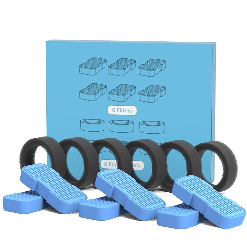 Refil de Filtro para Fonte de Água para Gatos GOOSTOO H3, 6 Filtros de Carbono + 6 Esponjas, 12 Unidades