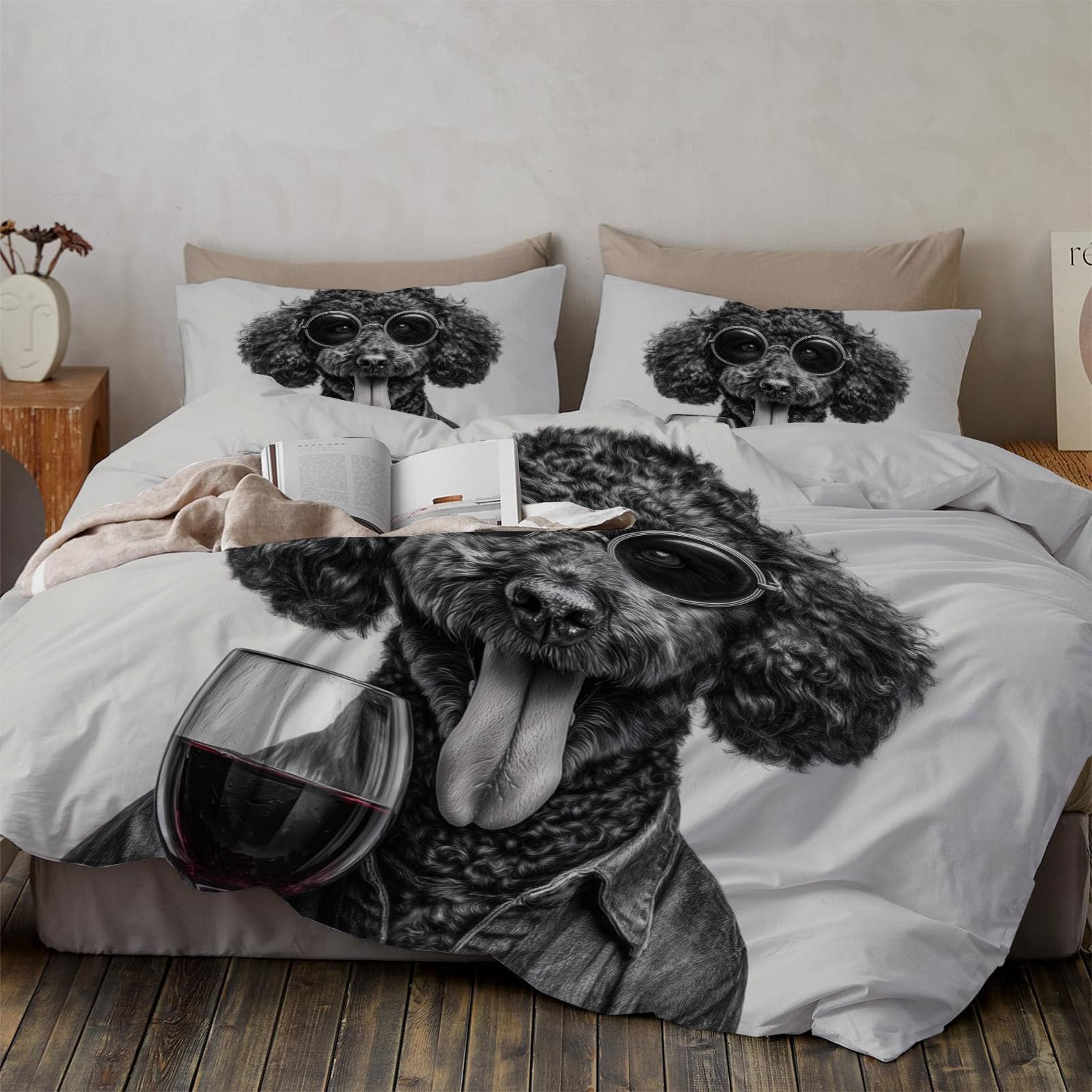 Parure de lit 140x200cm anti-allergie housse de couette noire