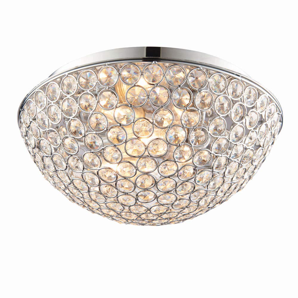 Betta Lighting Chrome Plate & Clear Crystal Glass Clear Crystal & Polished Chrome Ip44 Bathroom Ceiling Light