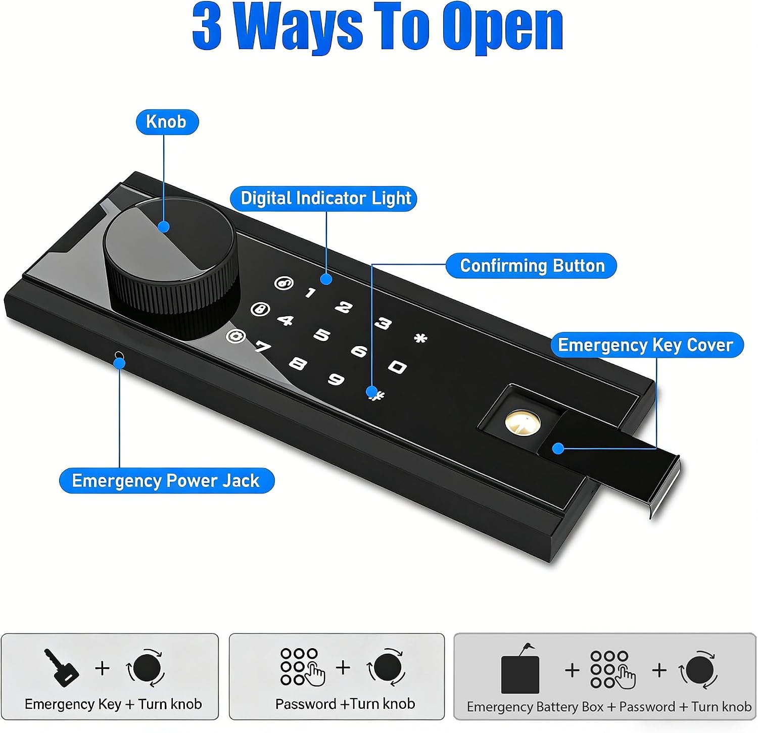 6.5 Cuft Safe Box Fireproof Waterproof, Anti-Theft Digital Security Safe with Programmable Keypad/Spare Keys/Removable Shelf, Large Home Safe for Money Documents Medicine Valuables
