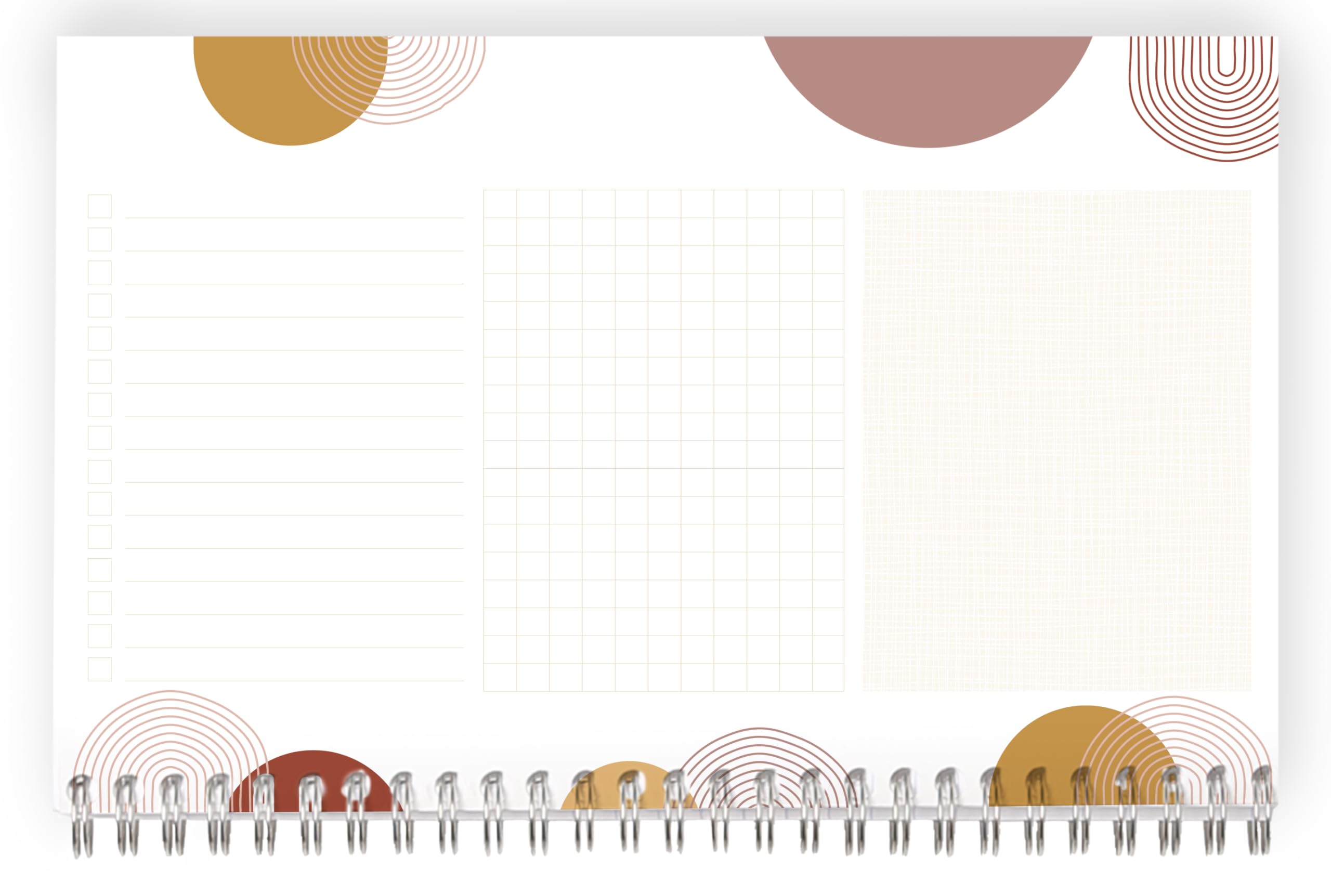 Clairefontaine Bloc Planner Spirale 22x14 cm 53 Feuillets Planificateur hebdomadaire Nature Terracotta