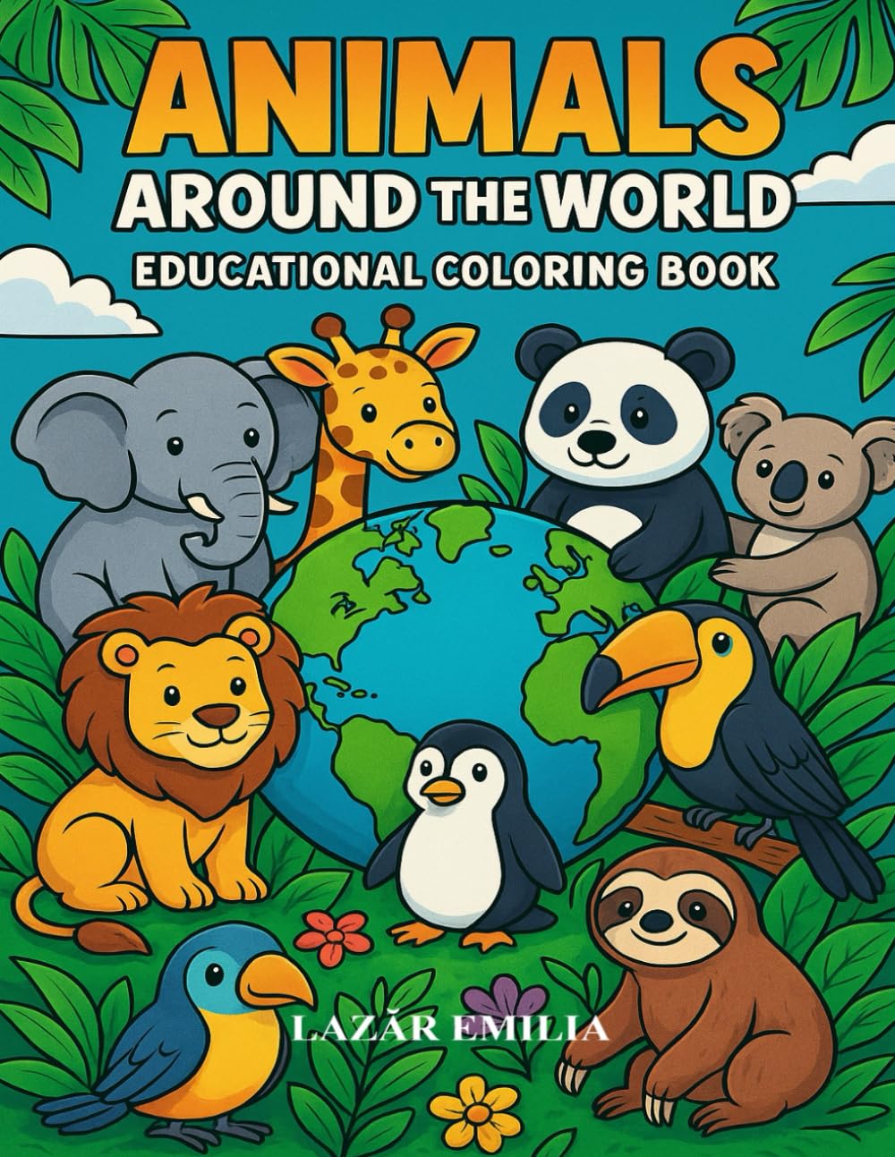 Animals Around the World – Activity Book for Kids: Word Search, Maze, Sudoku and Crossword Puzzles to Learn and Have Fun!