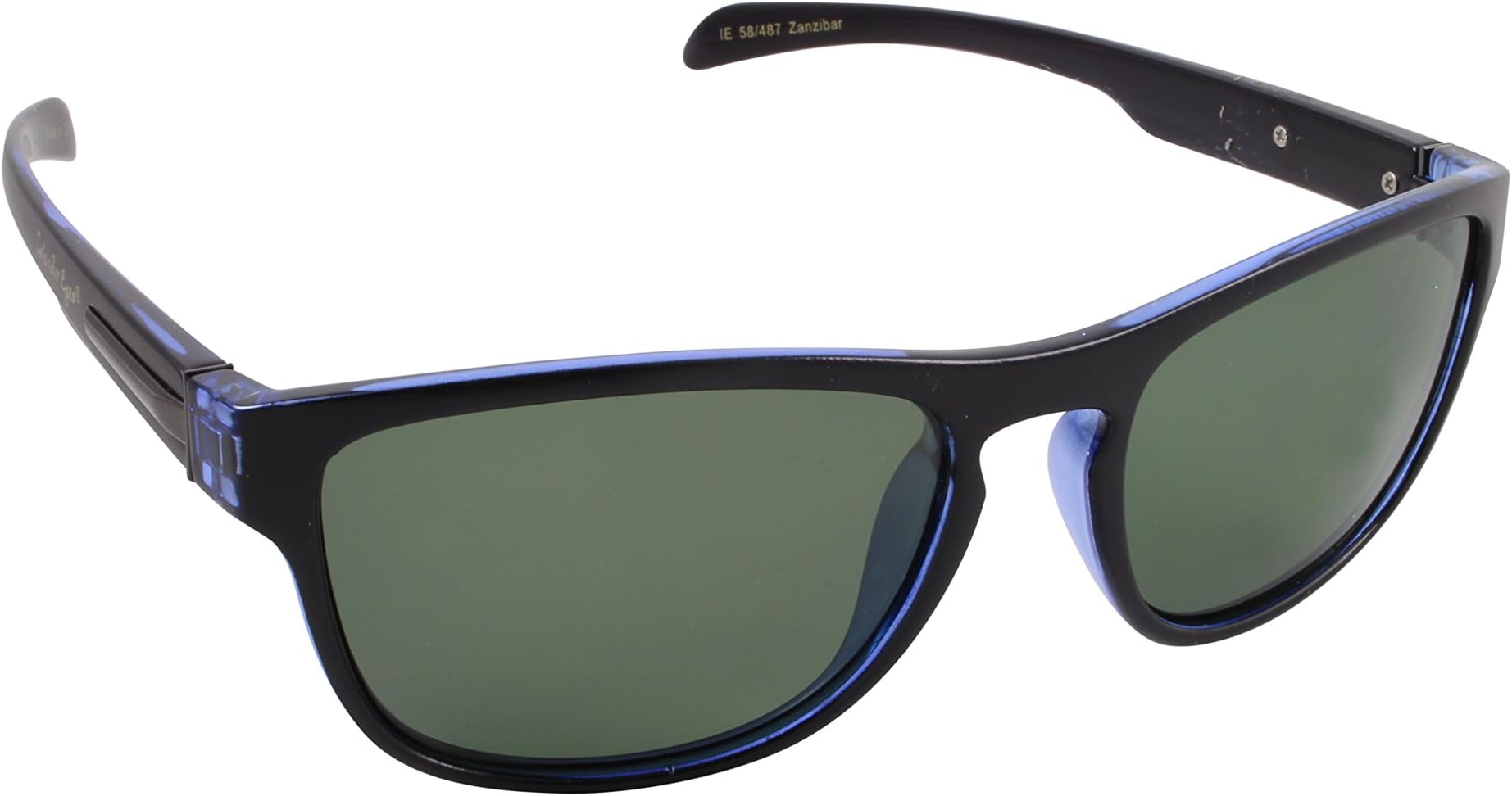 Islander Eyes Zanzibar Polarized, Blue & Black Frame with Grey Lens, Blue Black, Solid Grey