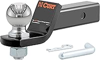 CURT 45041 Trailer Hitch Ball Mount with 2-5/16" Ball & Pin - 7,500 lbs Capacity, 2" Drop for 2" Receivers, Gloss Black Powder Coat