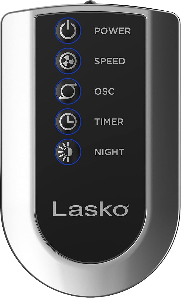 Lasko Oscillating Tower Fan with Remote, Quiet Floor Fans for Bedroom, 42", Silver T42951